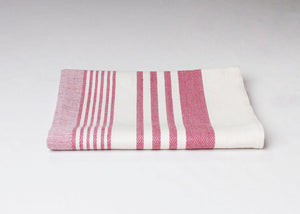 95gm Tea Towel - Burgundy Stripe